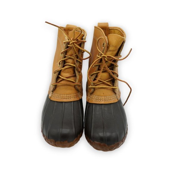 L.L. Bean Maine Hunting Shoe High Top Ankle Boots Women 7 Leather Rubber Lace Up - Picture 2 of 10